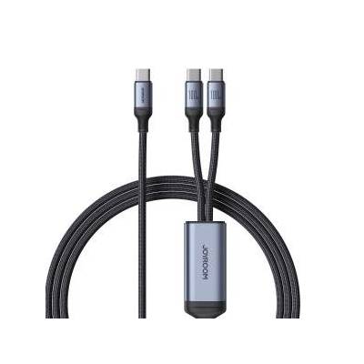 Speedy Series SA21-1T2 2in1 cable USB-C / 2xUSB-C 100W 1.5m black