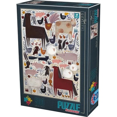 D-Toys - Puzzle Andrea Kürti: Zvířata - 500 dílků