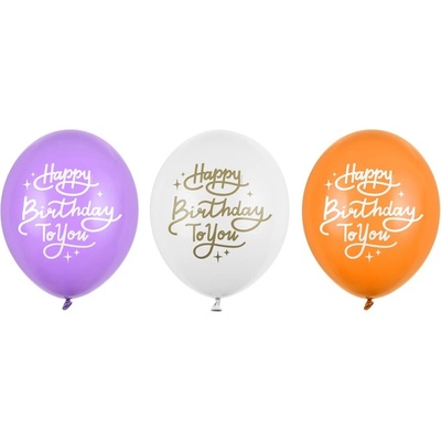 Party Deco Латексови Балони "Happy Birthday To You", (1Пакет/3 Бр. )