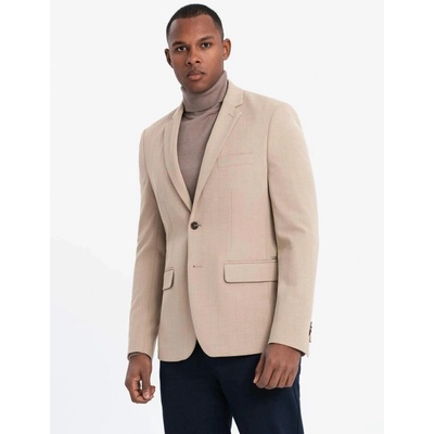 Pánské sako OMBRE OM-BLZB-0135 BEIGE – Zboží Mobilmania