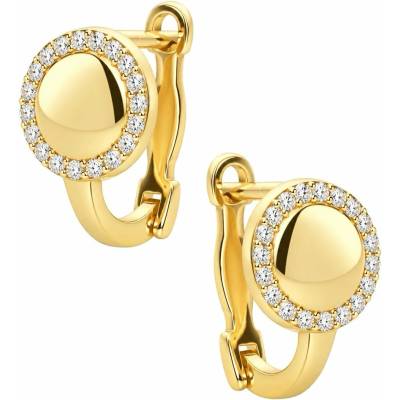 Zlaton Náušnice žluté zlato s kamenem osazené zirkony 1.3cm 2.2g N04052602801