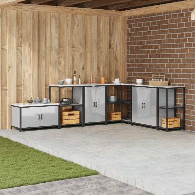 vidaXL Съхранение в кухнята HATTEM Сребристо 60 x 50 x 92 см Стомана (874994)