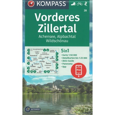 Vorderes Zillertal, Alpach, Rofan, Wildschönau (Kompass - 28) - turistická mapa