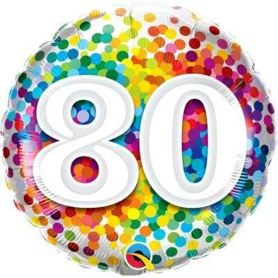 Qualatex Kruh Barevné konfety 80 18" 45cm fóliový balónek