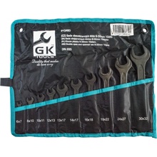 GK TOOLS Sada plochých klíčů 10 dílů | 6-32 mm, textilní obal