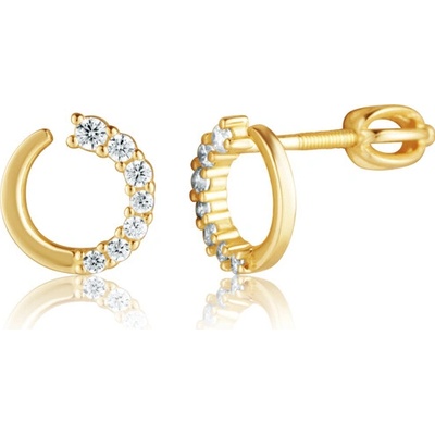 JVD Pozlátené strieborné náušnice so zirkónmi SVLE3442XH2GOSR