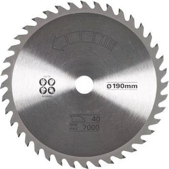 PIRANHA X13175 Pílový kotúč TK 190*20,0mm, 40Z
