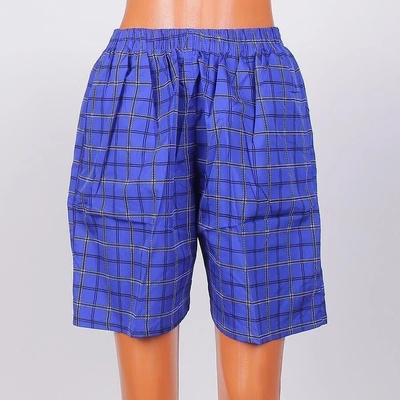 Мъжки карирани макси шорти в синьо