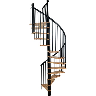 Minka STAIRS Kombinované točité schodisko Spiral Effect buk/čierna pr. 120 cm