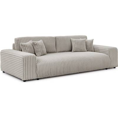 ROPEZ Светлосив разтегателен диван с място за съхранение от рипсено кадифе 260 cm Justin - Ropez (Justin Sofa 4os. z f.spania Vito 07 Standard)