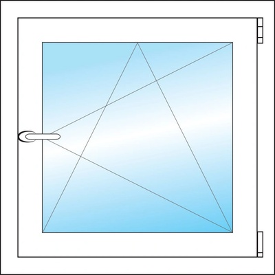 OKNA HNED Plastové okno 63x63 cm (630x630 mm) bílé otevíravé a sklopné pravé