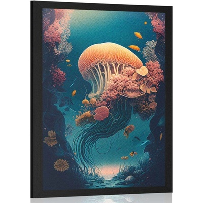 Plakát surrealistická medúza - 30x45 silver