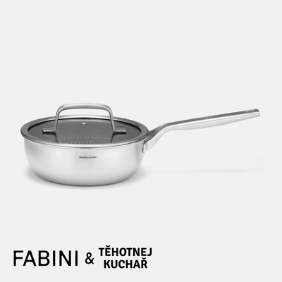 Kónický rendlík FABINI & Těhotnej kuchař 2.0, 20 cm (1,5 l) - Nerezový beznýtový rendlík s hybridním keramickým povrchem z vícevrstvé nerezové oceli s poklicí