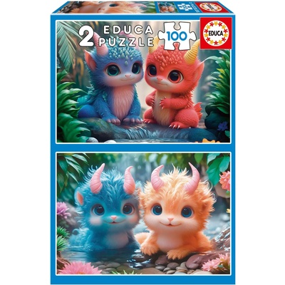 Educa - Puzzle 2x100 Cute Monsters - 100 piese