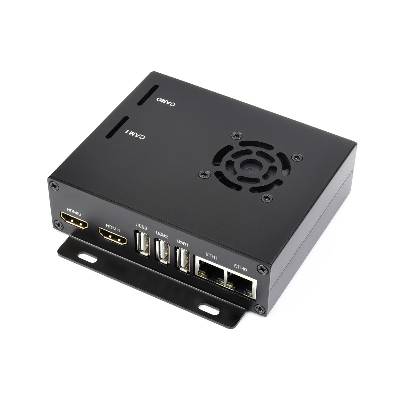 Waveshare WIFI6 Dual ETH Mini-Computer Designed for Raspberry Pi Compute Module 4(NOT Included), Onboard M.2