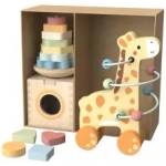 Tooky Toy Играчки за играчки: 3 в 1 дървена кутия - Жирафче