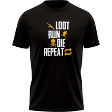 Pubg tričko Loot Run Die Repeat tričko černé