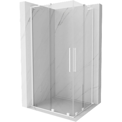 Mexen Velar L Duo плъзгаща се душ кабина 100 x 90 см, прозрачна, бяла - 871-100-090-02-03-20 (871-100-090-02-03-20)