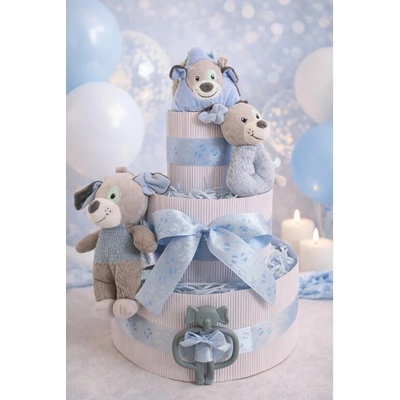 Pampers Plienková torta Psíky modrá