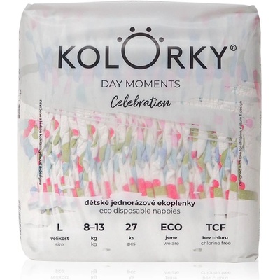 Kolorky DAY Moments Celebration еднократни ЕКО пелени Size L 8-13 kg 27 бр