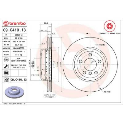 Brzdový kotúč (cena za 1ks) BREMBO 09.C410.13