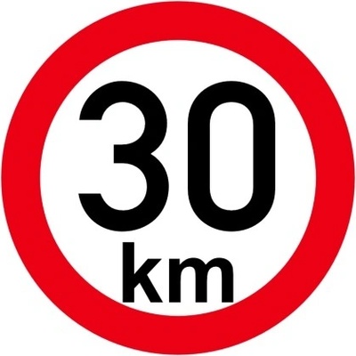 Omezení rychlosti 30 km retroreflexní pr.150 mm (na přívěsy)
