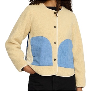 Selfhood Дамско поларено яке Selfhood Women's Teddy Block Jacket Fleece jacket - Offwhite - размер XS (105-7234-0111)