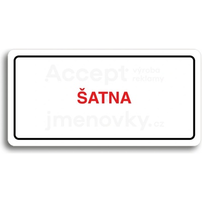 ACCEPT Piktogram ŠATNA - bílá tabulka - barevný tisk