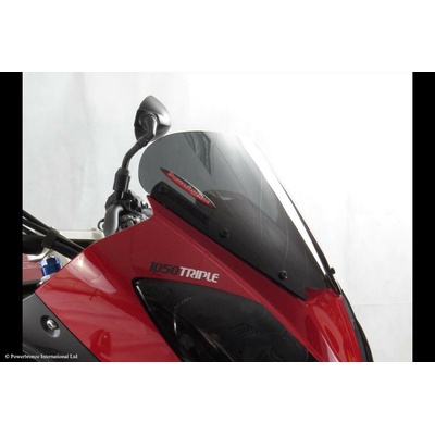 Triumph Tiger 1050 07-14, 1050 Sport 13-15 Adventure Sports plexi štít Powerbronze 225 mm - ocelově modrá
