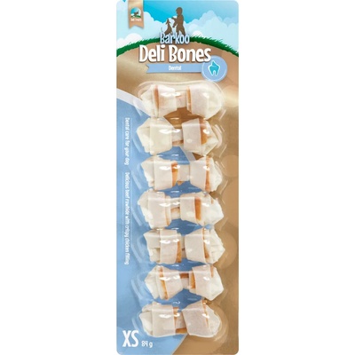 Barkoo XS, 7 броя по 5 см (84 г) Deli Bones Dental Barkoo кокали за дъвчене на възел, лакомство кучета
