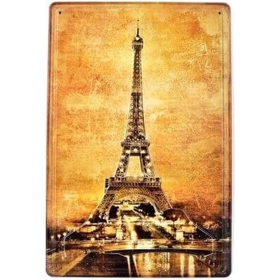 Ceduľa Pariž - Eiffel Tower Vintage style 30cm x 20cm Plechová tabuľa