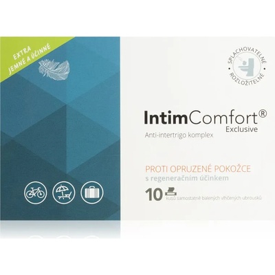 Intim Comfort Anti-intertrigo complex нежно почистващи мокри кърпички против подсичане 10 бр