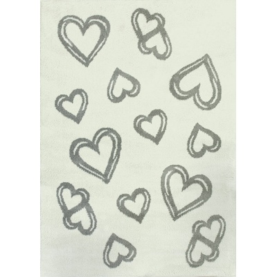 Najkoberce Slim 6923 Srdcia bielý / sivý