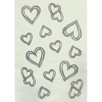 Najkoberce Slim 6923 Srdcia bielý / sivý