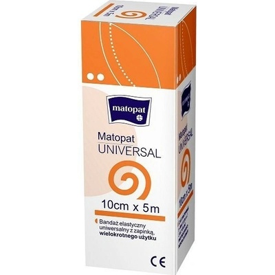 Matopat Elastický obväz Matopat UNIVERSAL so svorkou na rany a zranenia 10 cm x 5 m 1 ks Kartónová krabica