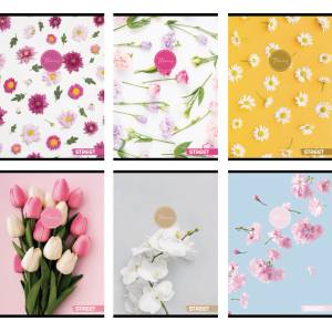 STREET Тетрадка с телчета А5, 60 л, широки редове, БГ, Flowers (25606-А-FLOWERS26)