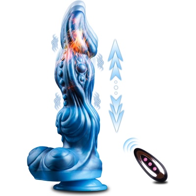 SuperLove Monster Fantasy Ultimate Thrusting Heating Vibrator with Remote Blue
