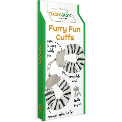 Pouta s plyšem Furry Fun bílo - černé