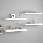 vidaXL Окачени стенни рафтове, 4 бр, бели, 60x23, 5x3, 8 см, МДФ (323813)