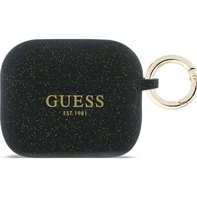 Guess силиконов бляскав калъф Ring за AirPods Pro 3 черен (GUAP3SGGEK)