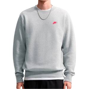 Nike Мъжки пуловер Nike Club BB Crew Jumper - Dark Grey Heather / University Red (017-4499-0614)