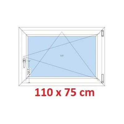 Soft Plastové okno 1100 x 750 mm otevíravé a sklopné Mahagon