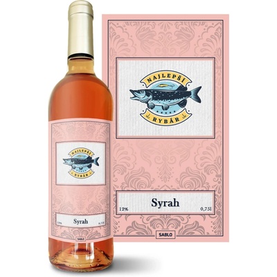 Sablio Najlepší rybár Syrah ružové suché víno 12 % 0,75 l (čistá fľaša)