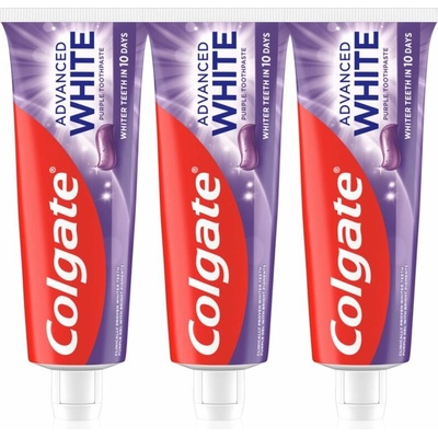 Colgate Advanced White Purple White bieliaca 3 x 75 ml