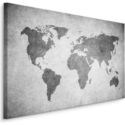 MyBestHome BOX Plátno Mapa Světa V Odstínech Šedi Varianta: 100x70