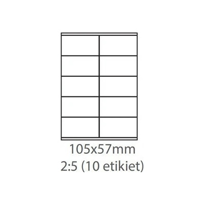 etikety samolepiace 105x57 univerzálne biele 10ks/A4 (100 listov A4/bal.) ECO-10505700