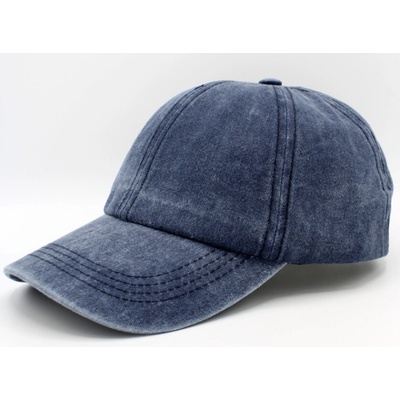 Fiebig Headwear since 1903 Tmavě modrá z seprané bavlny Baseball Cap Washed Cotton