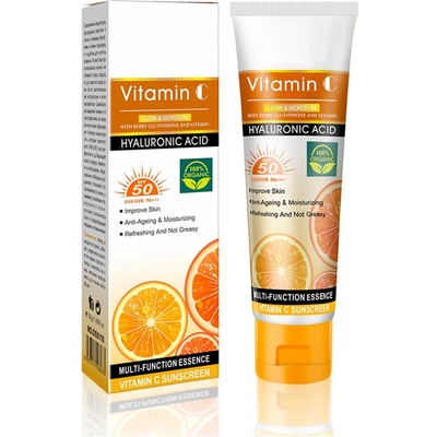 Aichun Beauty Слънцезащитен крем за лице с витамин C и хиалуронова киселина и SPF 50, 50гр