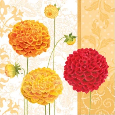 PAW servítky floral autumn orange 33X33cm