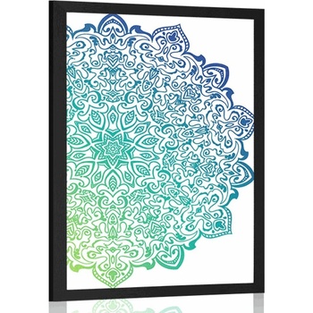 Plagát modrozelená Mandala